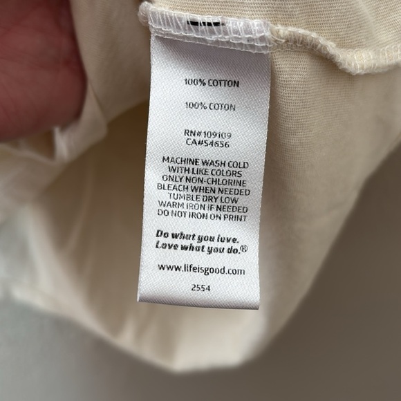 Women’s Life is Good Short Sleeve Tee Good Vibes Medium Cream - Picture 5 of 6